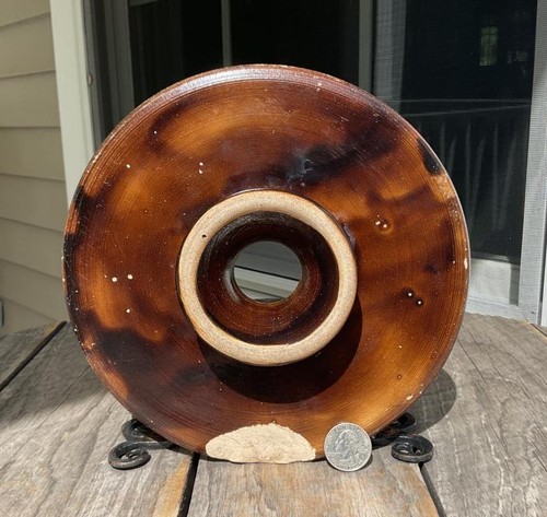 Antique stoneware large butter - stoneware,